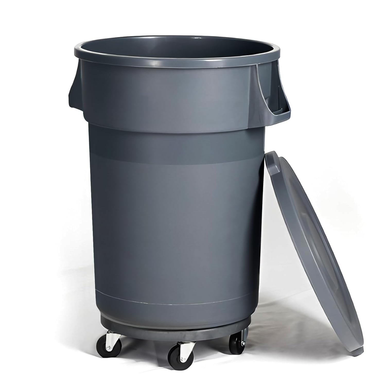 Commercial Kitchen Bin - 32갤런 야외용 쓰레기통, 뚜껑과 회전 바퀴가