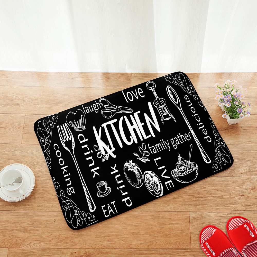 2PC 주방 라이프 인용문 카펫 손으로 그린 패턴 매트 - Commercial Kitchen Quotes 리뷰 및 가격