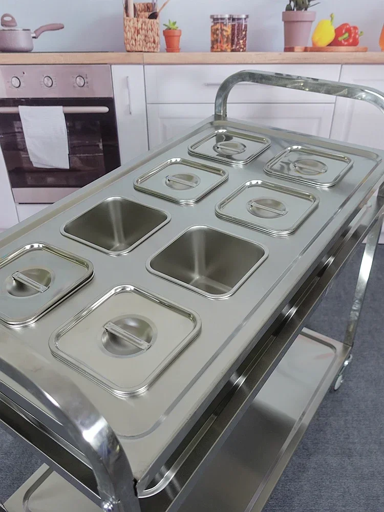 스테인리스 스틸 2단 이동식 조미료 트럭, 상업용 셀프 - Commercial Kitchen Plumbing 리뷰 및 가격
